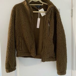 NWT Olive Green Sherpa Jacket
